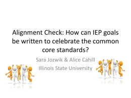 Alignment Check: How can IEP goals be written to celebrate the