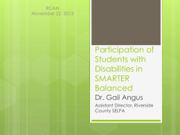 Participation of Students with Disabilities in SMARTER Balanced