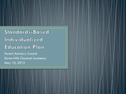 Standards-Based Individualized Education Plan