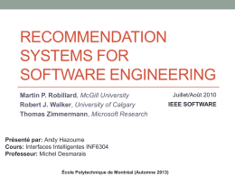 Recommendation systems for software