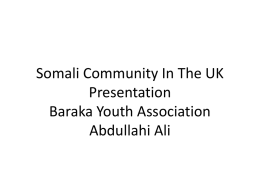 Somali Community In The UK - International Community Project