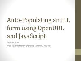 Auto-Populating an ILL form using OpenURL and JavaScript
