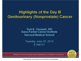 Highlight day-Genitourinary -Nonprostate Cancer