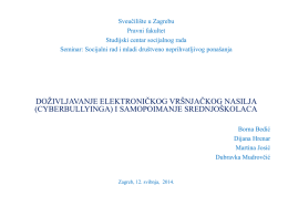 (cyberbullying) i samopoimanje srednjo&scaron;kolaca
