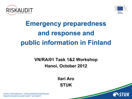 Emergency preparedness and response