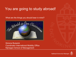 (Study Abroad, what to think of)