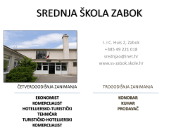 SREDNJA *KOLA ZABOK - Srednja škola Zabok
