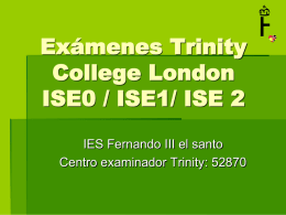 Exámenes Trinity College London ISE0 - ISE1