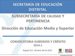 Subsidios y Créditos 2014-I