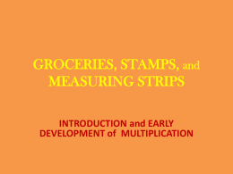 GROCERIES, STAMPS, and MEASURING STRIPS