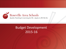 RAS ISD 623 Budget Preview 2015-16