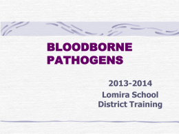 BLOODBORNE PATHOGENS - School District of Lomira