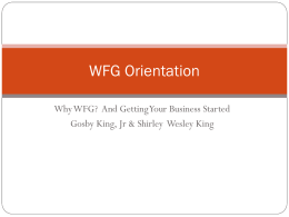 WFG Orientation - Team Action