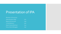 Presentation of IPA
