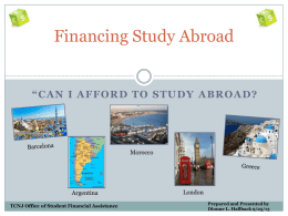 Financing Study Abroad - Educational Opportunity Fund
