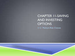 Chapter 11-saving and investing options
