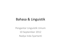 Bahasa & Linguistik