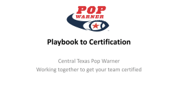 Road to Certification! - Central Texas Pop Warner
