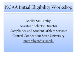 NCAA Presentation (10/4/12): Molly McCarthy from CCSU at NHS