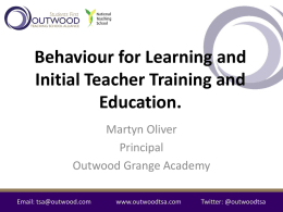 Improving teacher training for behaviour