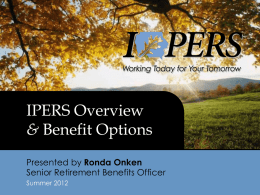 IPERS Overview and Benefit Options