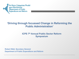 Robert Watt - 8th Public Administration Reform Symposium and