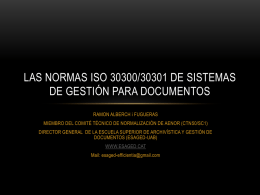 LAS NORMAS ISO 30300/30301