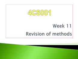 Lecture for Methods