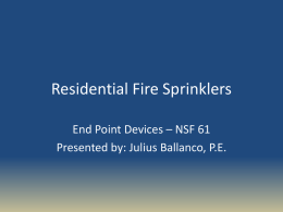 Residential Fire Sprinkler Systems-NSF61