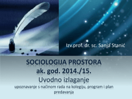 1. UVODNO IZLAGANJE - Filozofski fakultet u Splitu