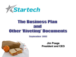 Elevator Pitch, Slide Deck, and Business Plan