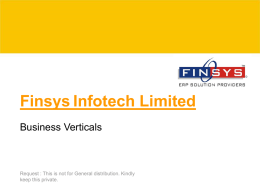 Tier 1 Manufacturers - Finsys Infotech Limited