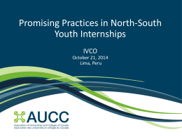AUCC*s SFD Program 2005-12: What were its Development Impacts?