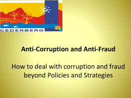 Anti-Corruption and Anti-Fraud - Ian Kenned - Cederberg
