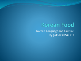 Korean Food - Geochemistry