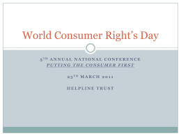 World Consumer Right`s Day Presentation