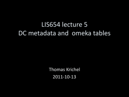 omeka metadata and tables
