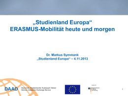 Dr. Markus Symmank/DAAD - ERASMUS plus