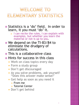 Math 10 - Elementary Statistics