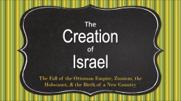 Creation of Israel - Effingham County Schools