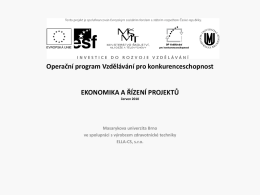 Prezentace - Řízení a ekonomika projektů