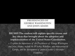 Presidencies of George Washington and John Adams