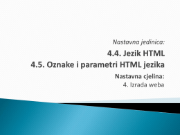 Jezik HTML+Oznake i parametri HTML jezika
