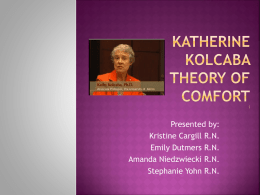 Katherine Kolcaba Theory of comfort