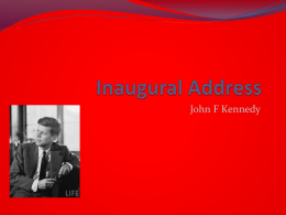 Inaugural Address- JFK speech presentation