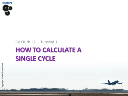 GasTurb 12: How to Calculate a Single Cycle