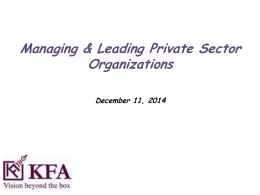 Managing & Leading Privae Sector Organizations