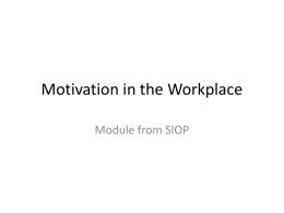 Motivation in the Workplace