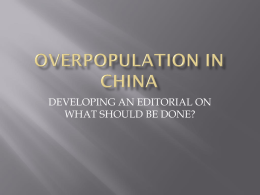 PowerPoint: Overpopulation in China