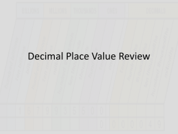 Decimal Place Value Review